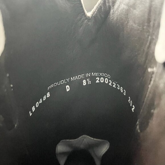 Lane LEXINGTON Women Cowboy Boots Sz 8.5 White Leather Western Cowgirl Mid Calf - Picture 9 of 11